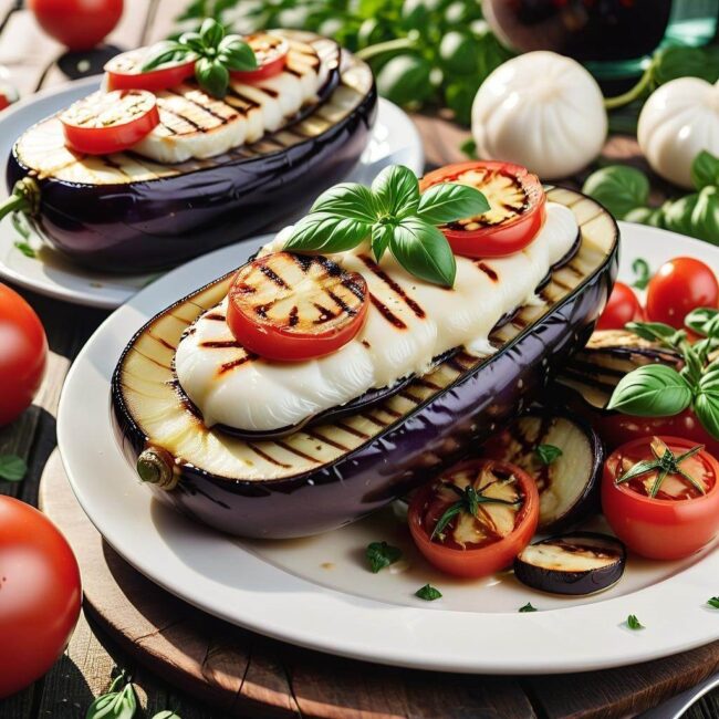 Pomidory i ser w letnim grillu