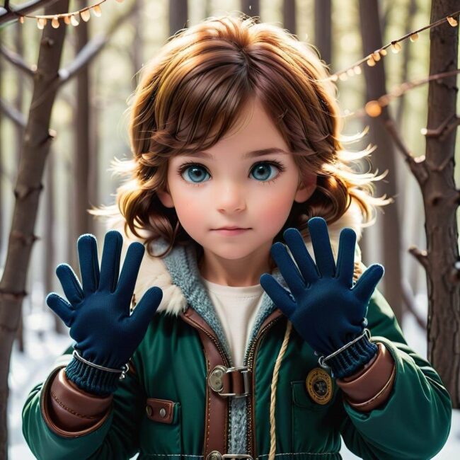 Rękawiczki dla dzieci zabezpieczone przed stratą