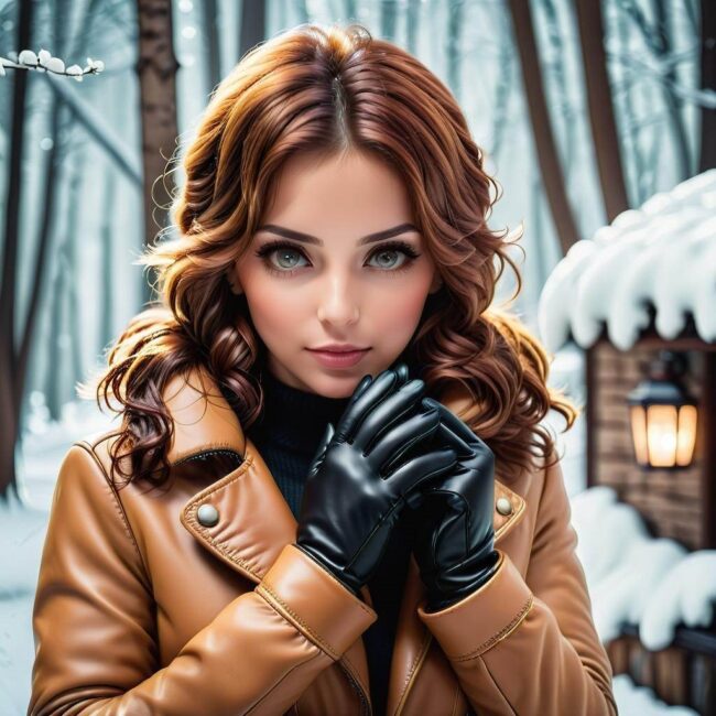 Rękawiczki skórzane damskie ocieplane