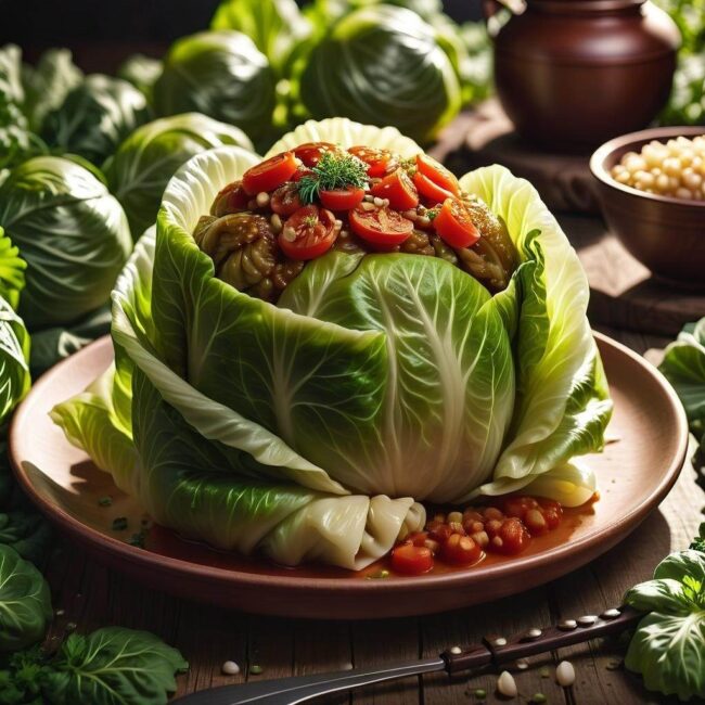 Zawijanie gołąbków z kaszą