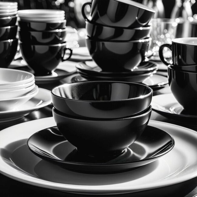 Zestaw obiadowy z eleganckim wzorem