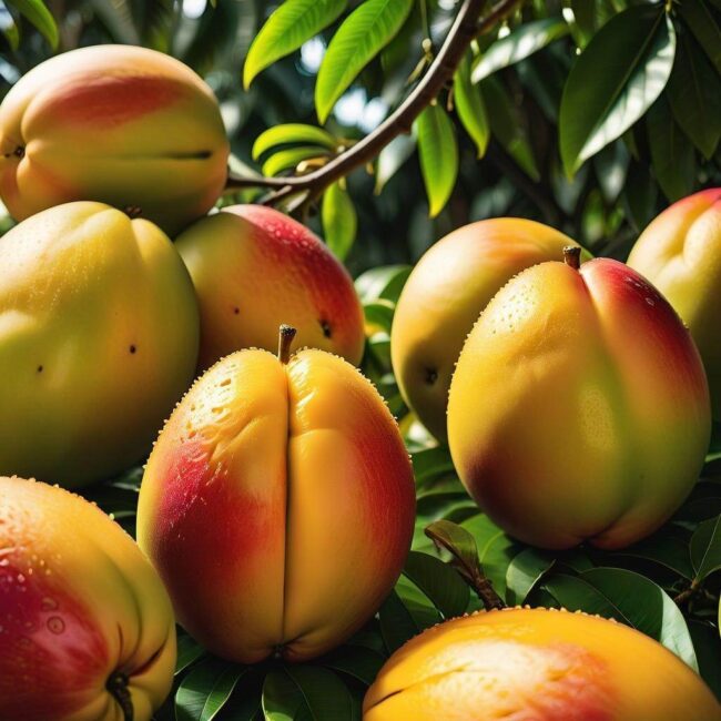 Złocisty odcień skórki mango